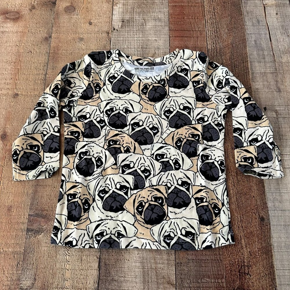 Sleep no more unisex gender neutral funny shirt pug off -2-4Y